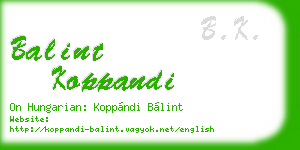 balint koppandi business card