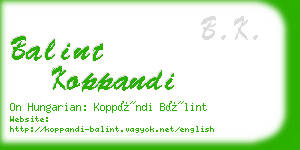 balint koppandi business card